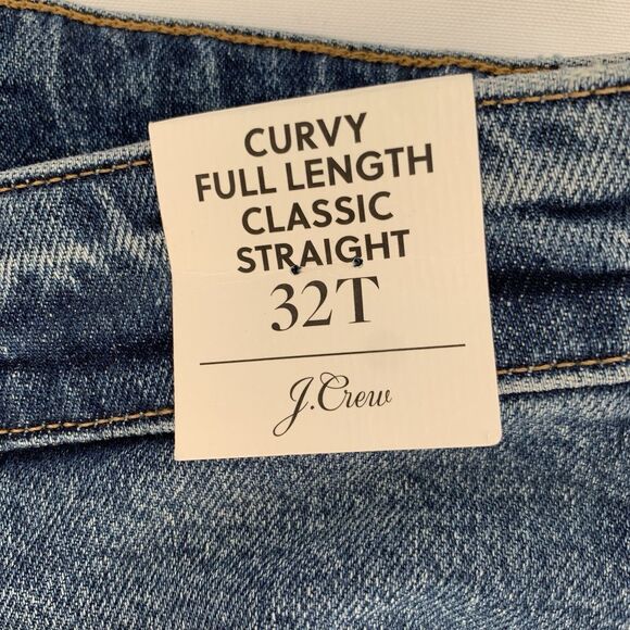 NWT J Crew Jeans Women 32 Tall Curvy Classic Straight Denim High Rise Preppy Mom - Picture 5 of 10